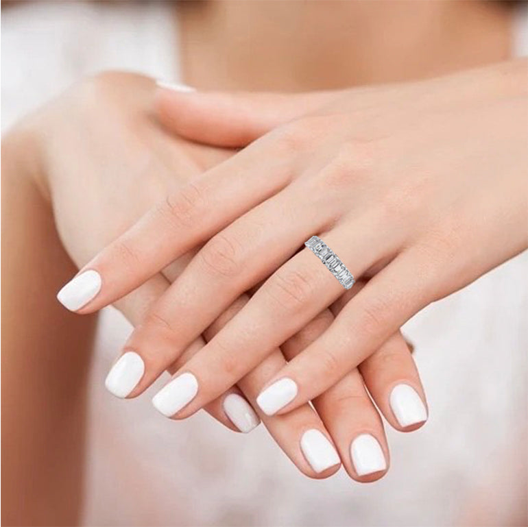 Emerald Cut Eternity Band