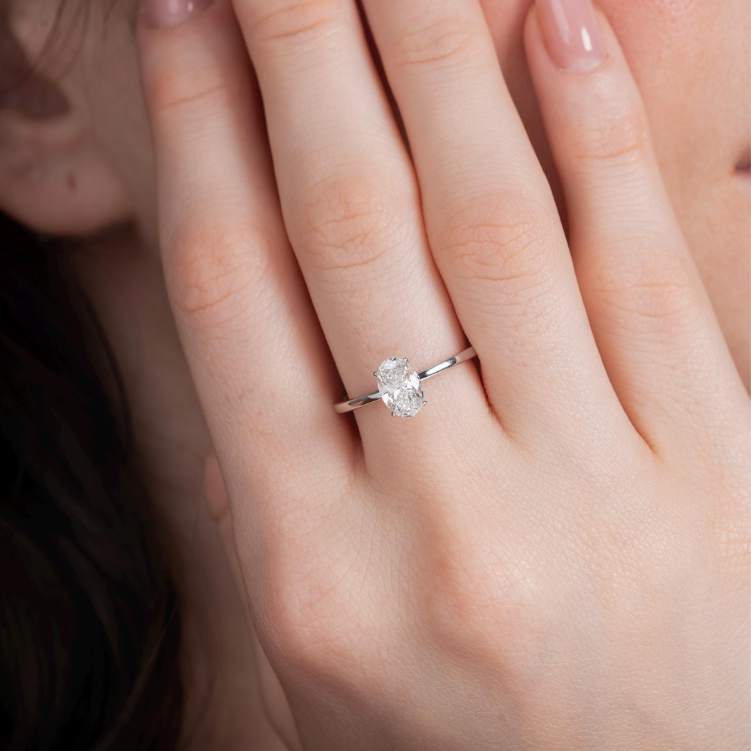 Oval Cut Diamond Solitaire ring