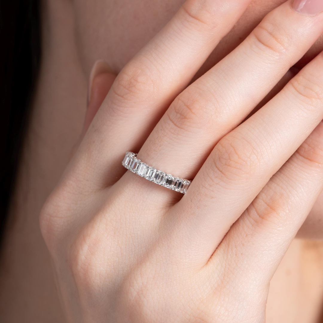 Emerald Cut Diamond Eternity Band