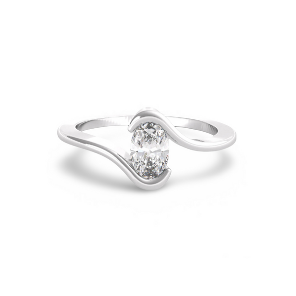 Oval Cut Diamond Twisted Ring
