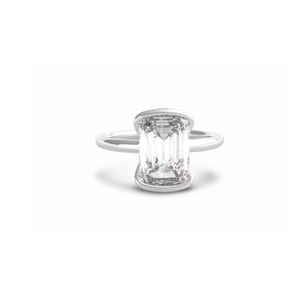 Emerald Cut Diamond Solitaire ring