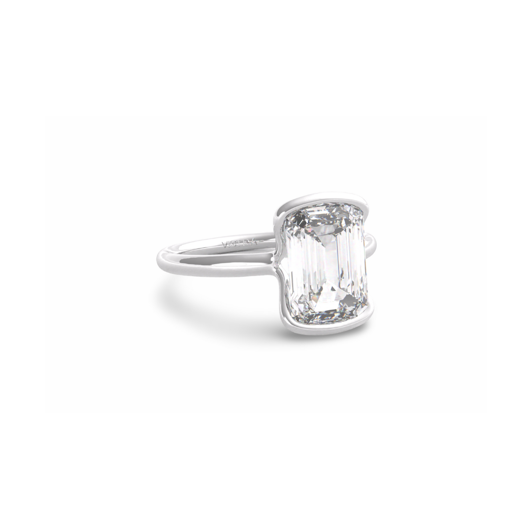 Emerald Cut Diamond Solitaire ring