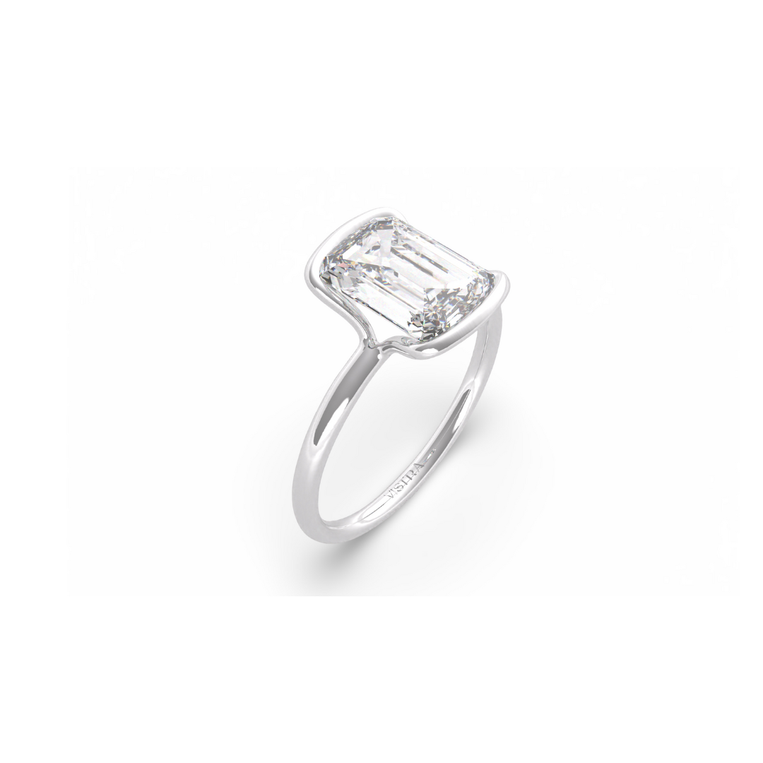 Emerald Cut Diamond Solitaire ring