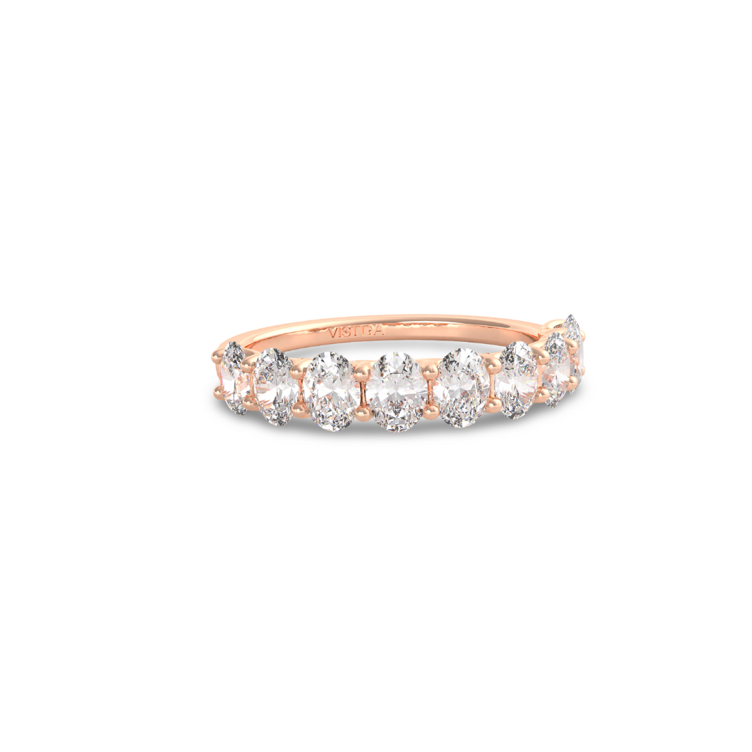 Oval Cut Diamond Half Eternity Band
