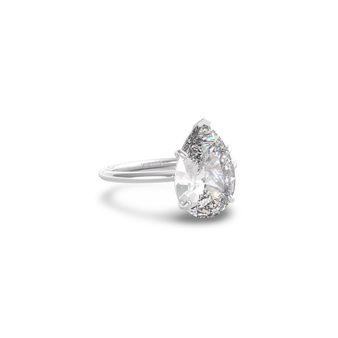 Pear Cut Diamond Solitaire Ring