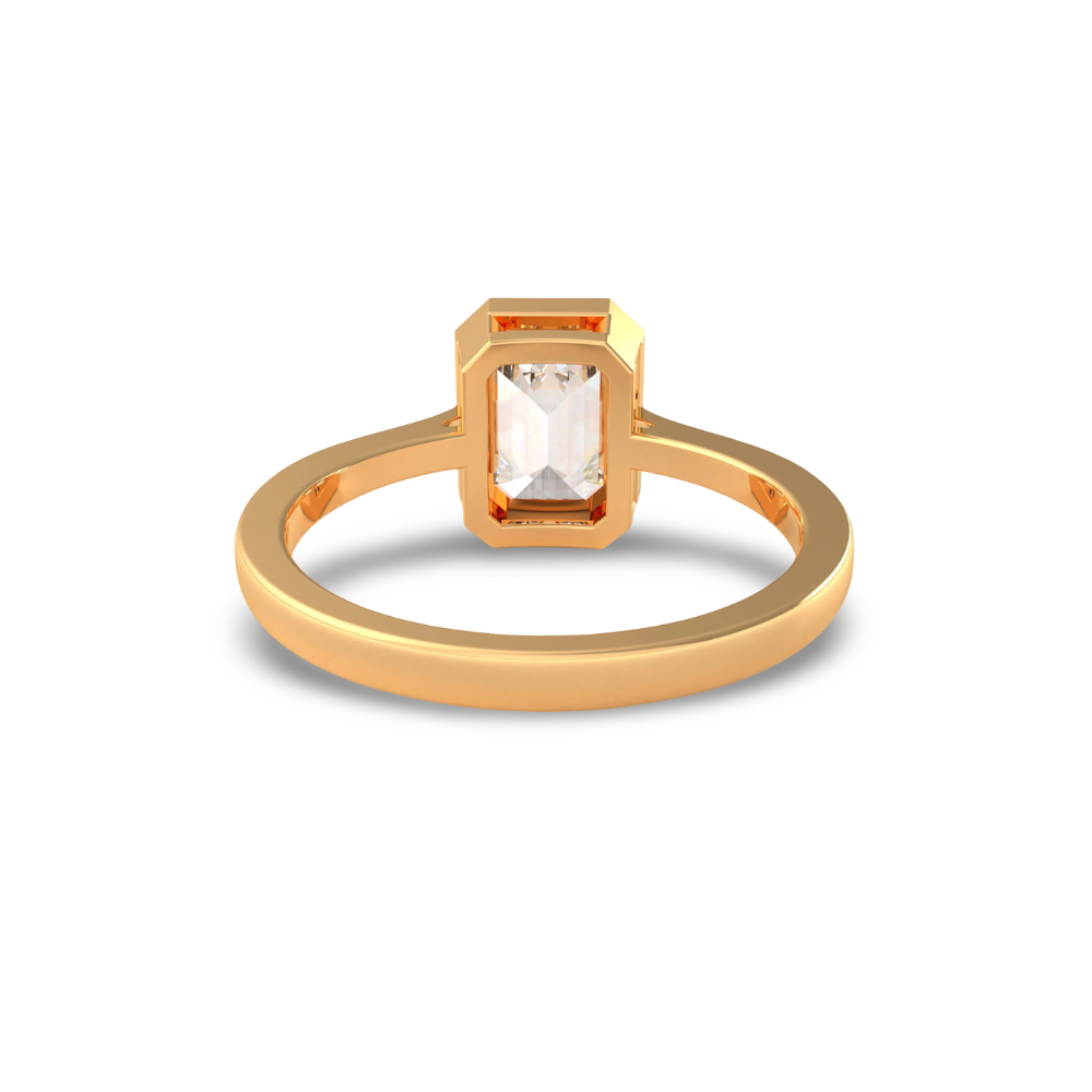 Emerald Cut Diamond Bezel Ring