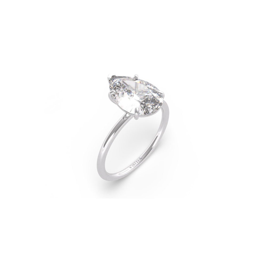 Pear Cut Diamond Solitaire Ring