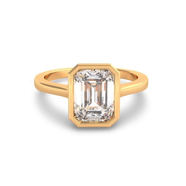 Emerald Cut Diamond Bezel Ring