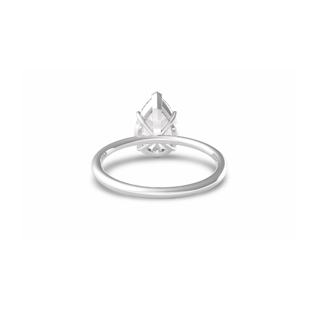 Pear Cut Diamond Solitaire Ring