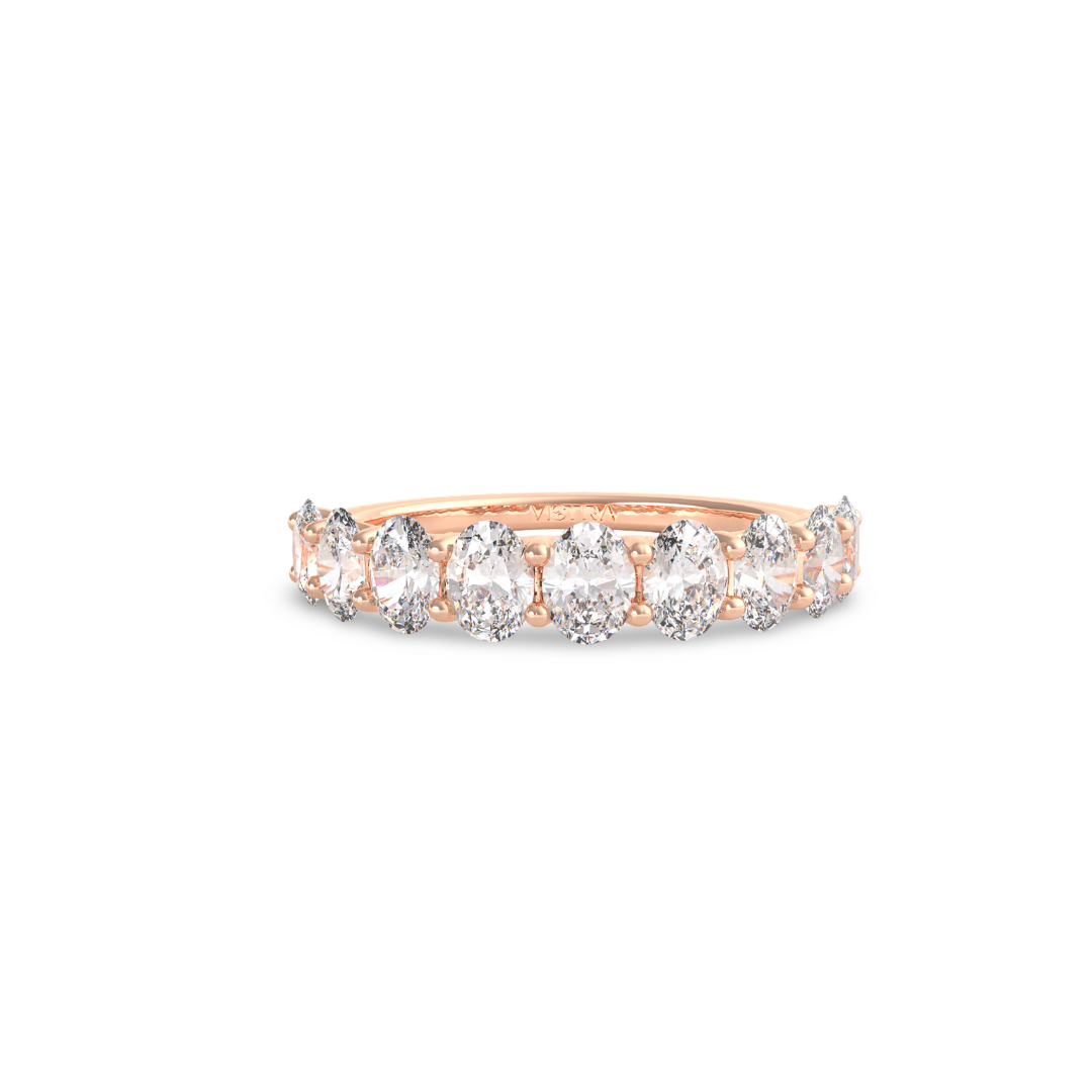 Oval Cut Diamond Half Eternity Band