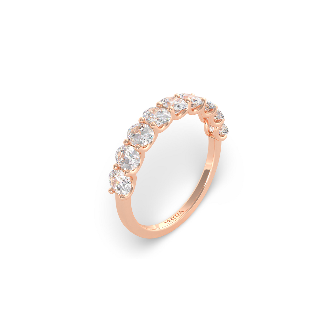 Oval Cut Diamond Half Eternity Band
