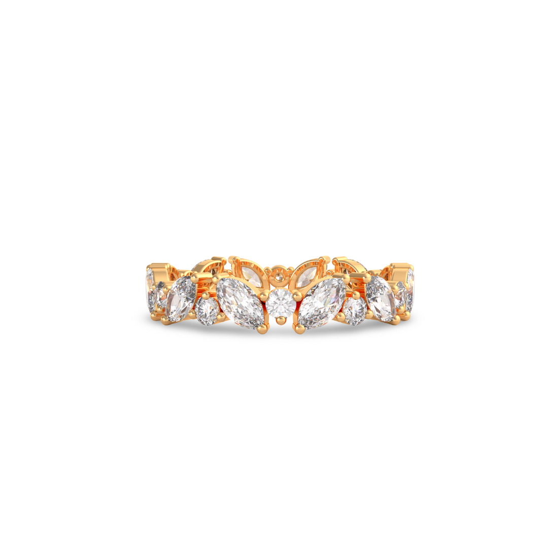 Marquise and Round Cut Diamond Eternity Band
