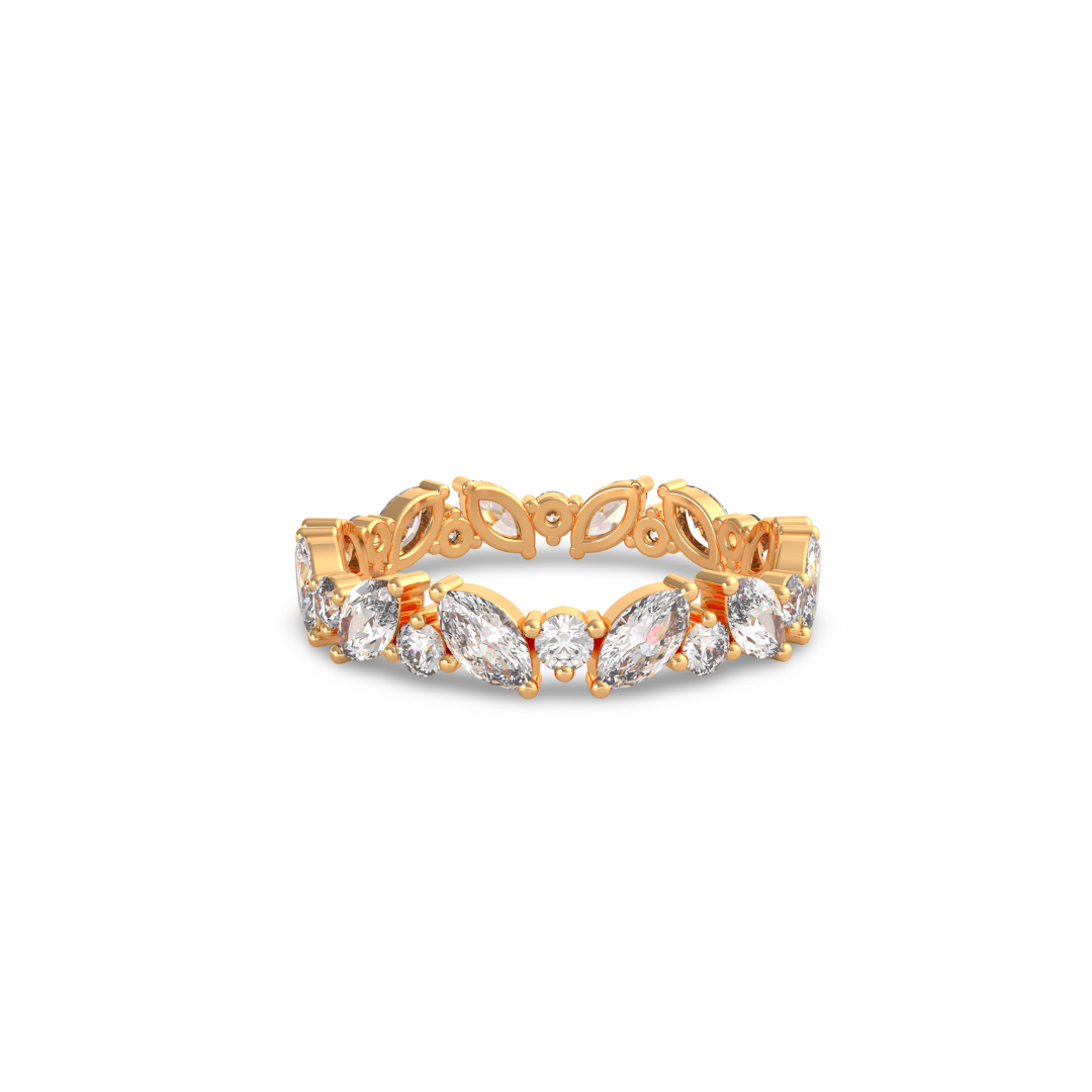 Marquise and Round Cut Diamond Eternity Band