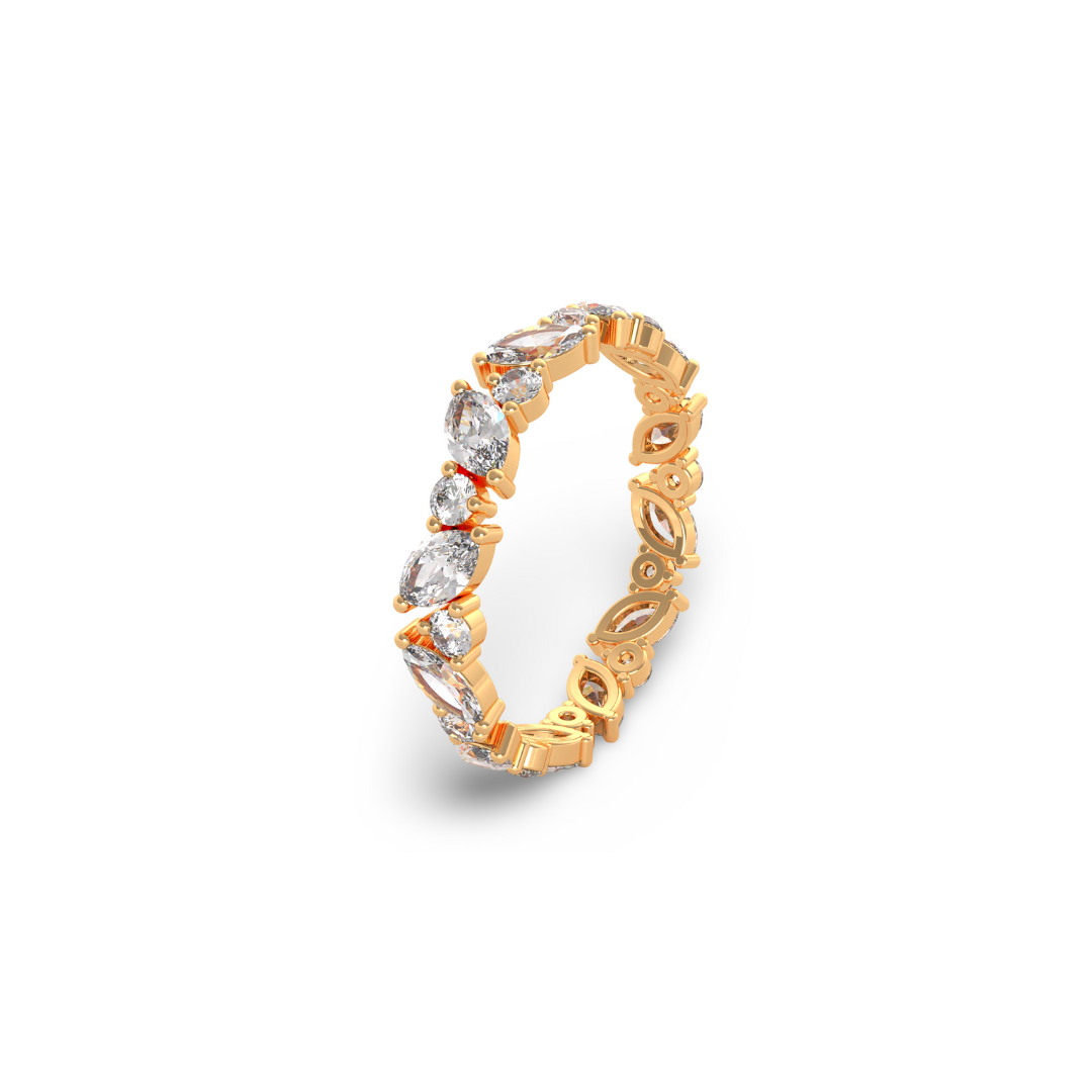 Marquise and Round Cut Diamond Eternity Band