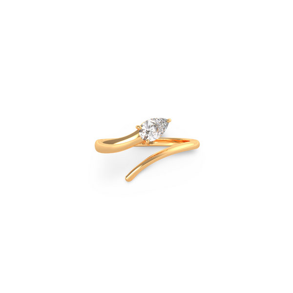 Pear cut Diamond Pinky Ring