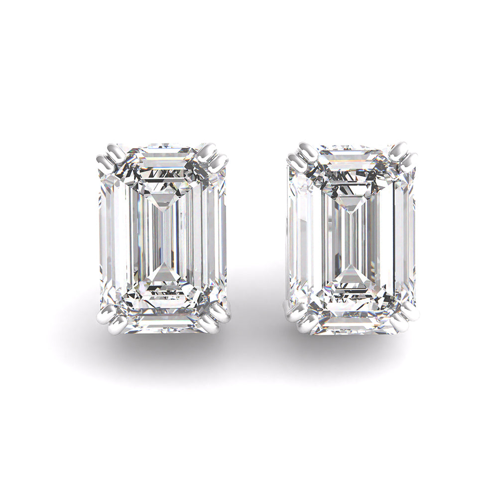 Emerald Cut Diamond Studs