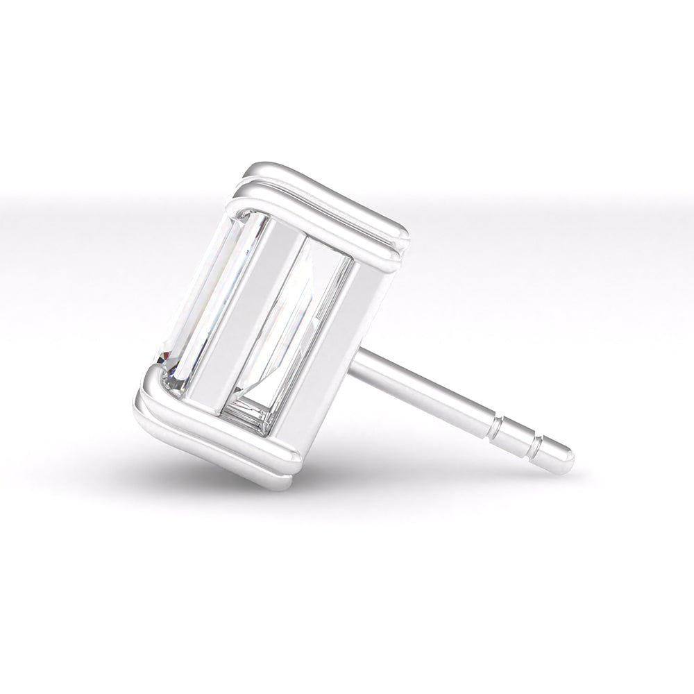 Emerald Cut Diamond Studs