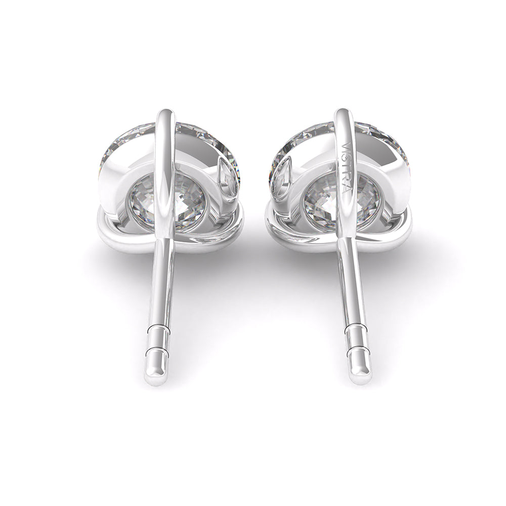 Round Cut Diamond Studs- 3 Prong