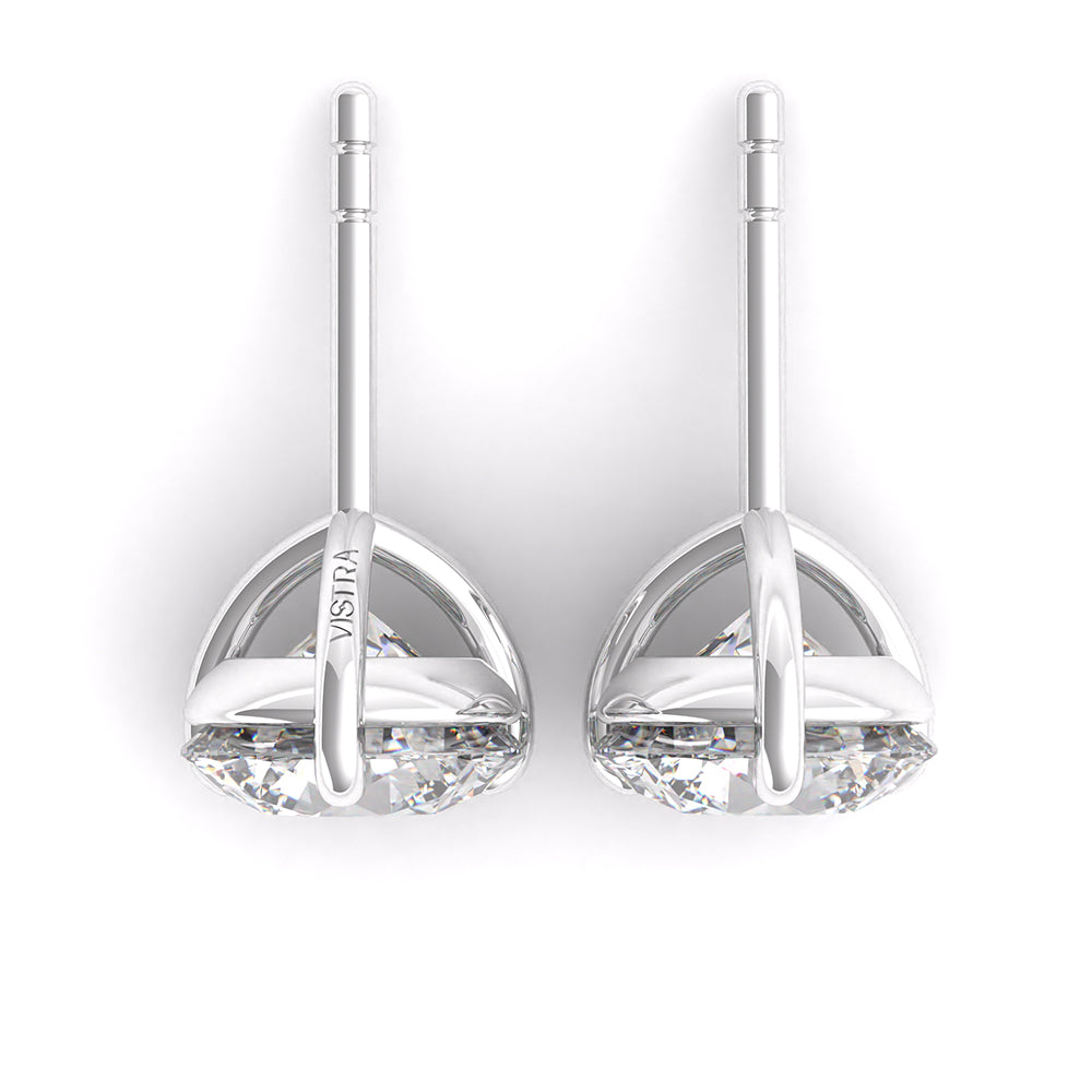 Round Cut Diamond Studs- 3 Prong